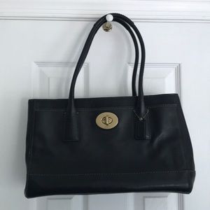 Black Leather Coach Handbag